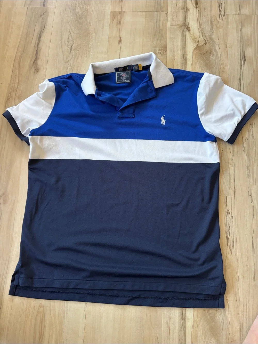 Polo by Ralph Lauren Blue White Navy Colorblock Polo Shirt